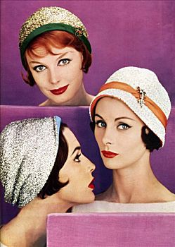 闪光,帽子,女性时尚,20世纪50年代