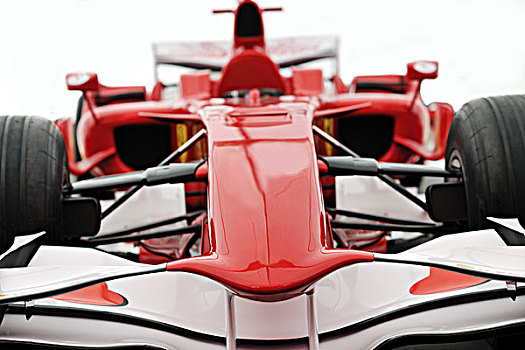 一个,汽车,迅速,红色,隔绝,白色背景,背景,工作室,力量,速度,概念