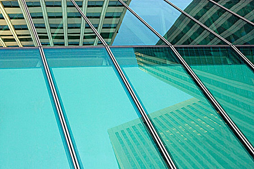 新宿,摩天大楼,反射,窗玻璃