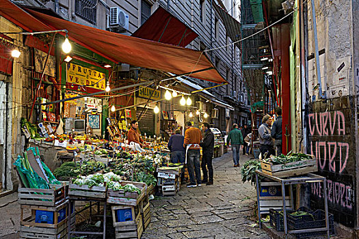 小巷,市场货摊,市场,历史,中心,巴勒莫,西西里,意大利,欧洲