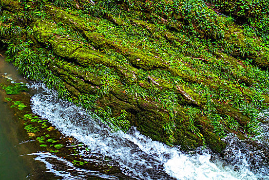 武隆龙水峡地缝的溪流