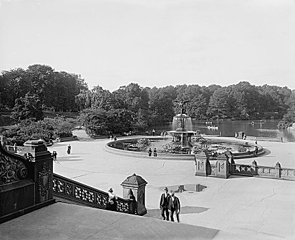 毕士达喷泉,中央公园,纽约,美国,底特律,喷泉,历史