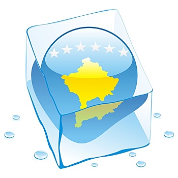 科索沃,旗帜,冰冻,冰块