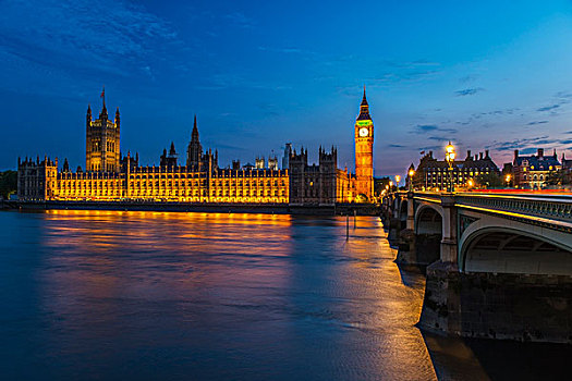 英格兰,伦敦,议会,威斯敏斯特桥,黎明,画廊,大幅,尺寸