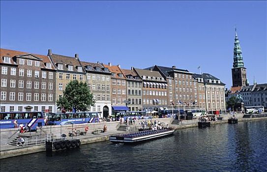 丹麦,运河,尼古拉斯,教堂,背影