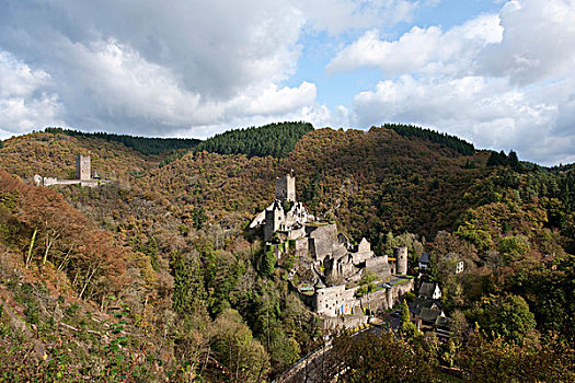 遗址,左边,城堡,莱茵兰普法尔茨州,德国,欧洲