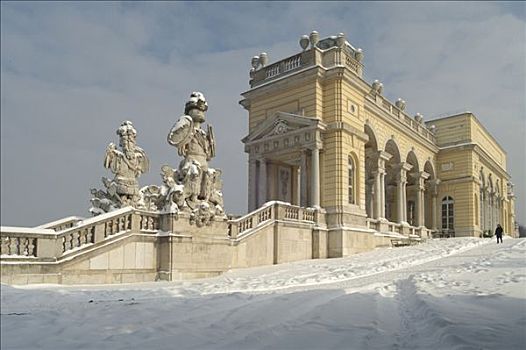 靠近,宫殿,冬天,维也纳