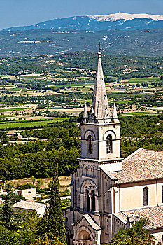 教堂,尖顶,旺图山,博尼约,普罗旺斯,法国