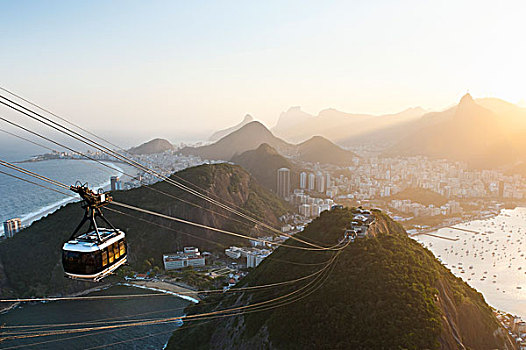 里约热内卢,有轨电车,风景,甜面包山,巴西