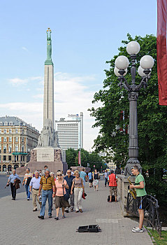 自由,纪念建筑,世界遗产,历史,中心,里加,拉脱维亚,欧洲