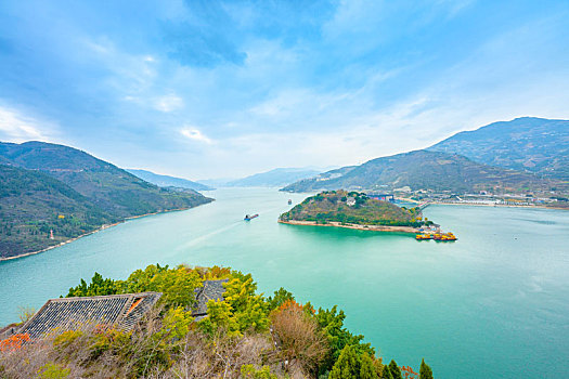 重庆市奉节县白帝城风景区,三峡夔门旅行风光图片