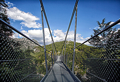 吊桥,靠近,提洛尔,奥地利,欧洲