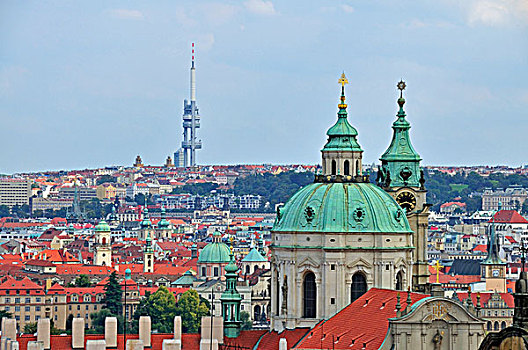 全景,历史,中心,布拉格,世界遗产,圣诞老人,大教堂,波希米亚,捷克共和国,欧洲