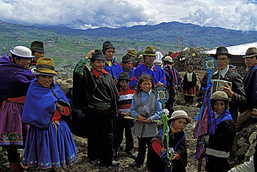 厄瓜多尔,高地,家庭,复活节,队列