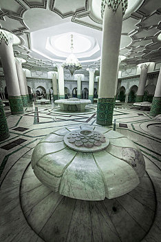 内景,盥洗室,哈桑二世清真寺,大,哈桑二世,摩尔风格,建筑,卡萨布兰卡,摩洛哥,非洲