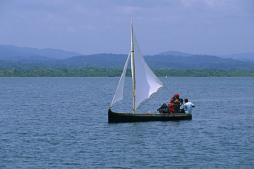巴拿马,航行,独木舟,库纳印第安人