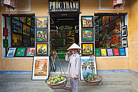 越南,会安,水果,摊贩