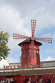 红磨坊,装饰,风车,设计,歌舞表演,相同,名字,蒙马特尔,巴黎,法国,欧洲