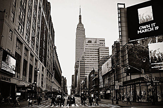纽约,街道,风景,摩天大楼,二月,曼哈顿,人口,城市,美国