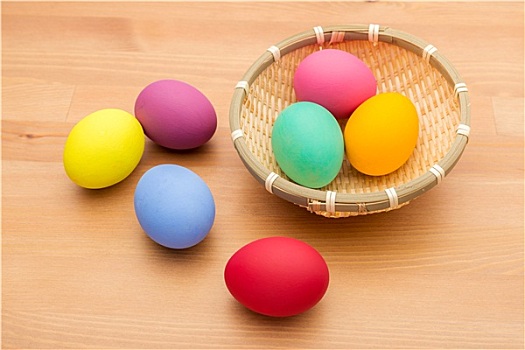 彩色,复活节彩蛋,篮子