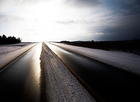 道路,冬季风景
