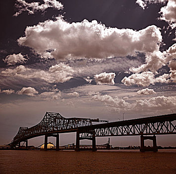 路易斯安那,胭脂,桥,州际,上方,密西西比河,美国