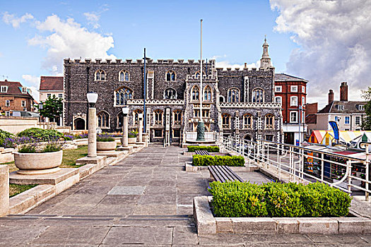 市政厅,一个,文化遗产,建筑,诺里奇,诺福克,英格兰,英国,欧洲