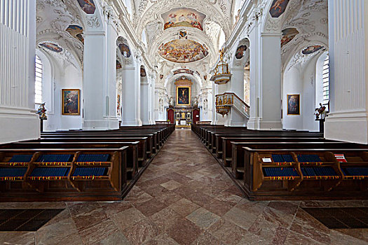 教堂,寺院,上巴伐利亚,巴伐利亚,德国,欧洲