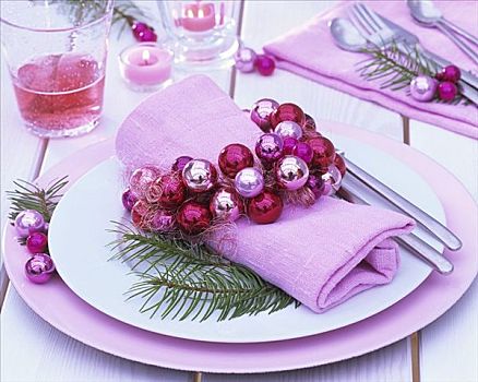 餐巾环,粉色,圣诞节饰物