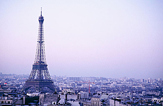 埃菲尔铁塔,黄昏,巴黎,天际线