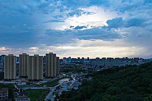 城市风光黄昏