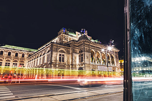 歌剧院,维也纳,夜晚