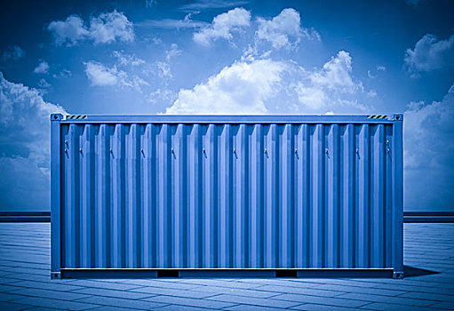 港口货运,蓝色色调的图像