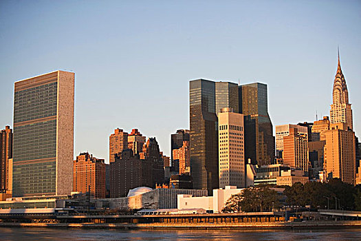 东河,曼哈顿,建筑,纽约