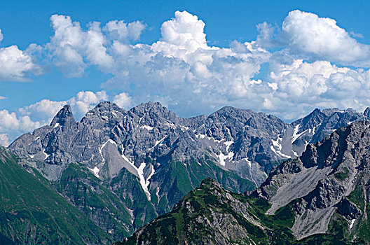 山峦,风景,山,奥伯斯多夫,巴伐利亚,德国,欧洲