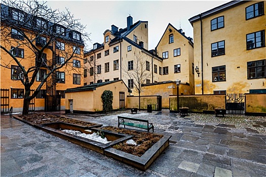后院,斯德哥尔摩,老城,格姆拉斯坦,瑞典