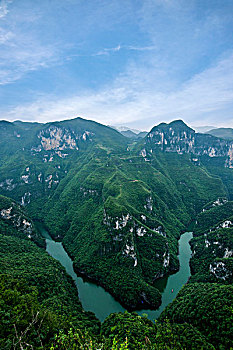 重庆云阳龙缸国家地质公园深山峡谷河流