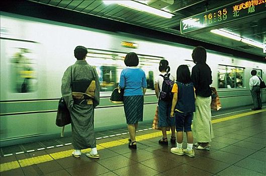 地铁,乘客,东京,日本,亚洲