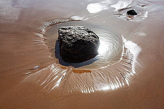 石头,沙子,海滩,阿加迪尔,大西洋,海岸