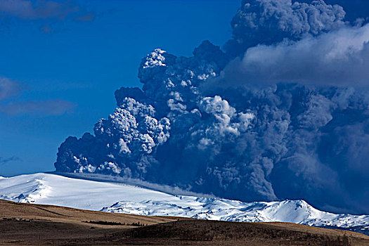 火山,云,靠近,冰岛