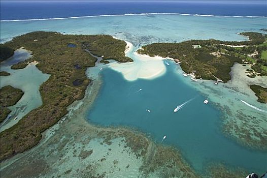 航拍,珊瑚礁,毛里求斯,非洲
