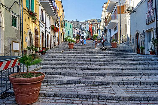 长,楼梯,老城,意大利,欧洲