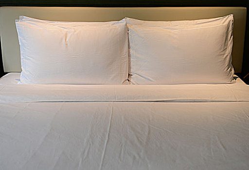 白色,漂亮,枕头,酒店,床