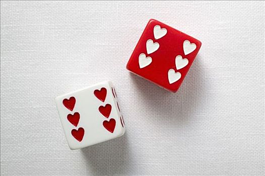 两个,骰子,情人节