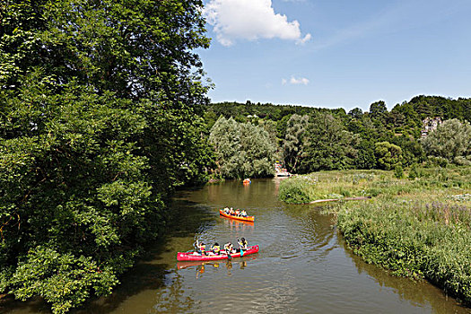 独木舟,河,阿尔登多夫,区域,上巴伐利亚,巴伐利亚,德国,欧洲