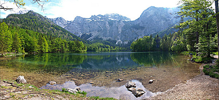 风景,湖,山,奥地利