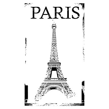 矢量,插画,一个,巴黎,象征