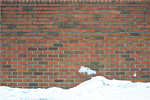 砖墙,雪