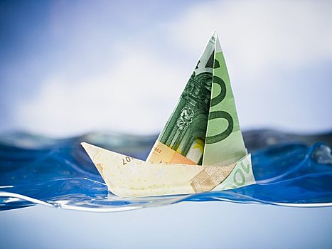 纸,帆船,欧元,货币