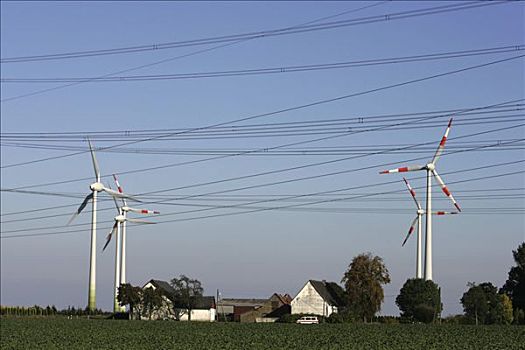 风轮机,风能,车站,靠近,北莱茵威斯特伐利亚,德国